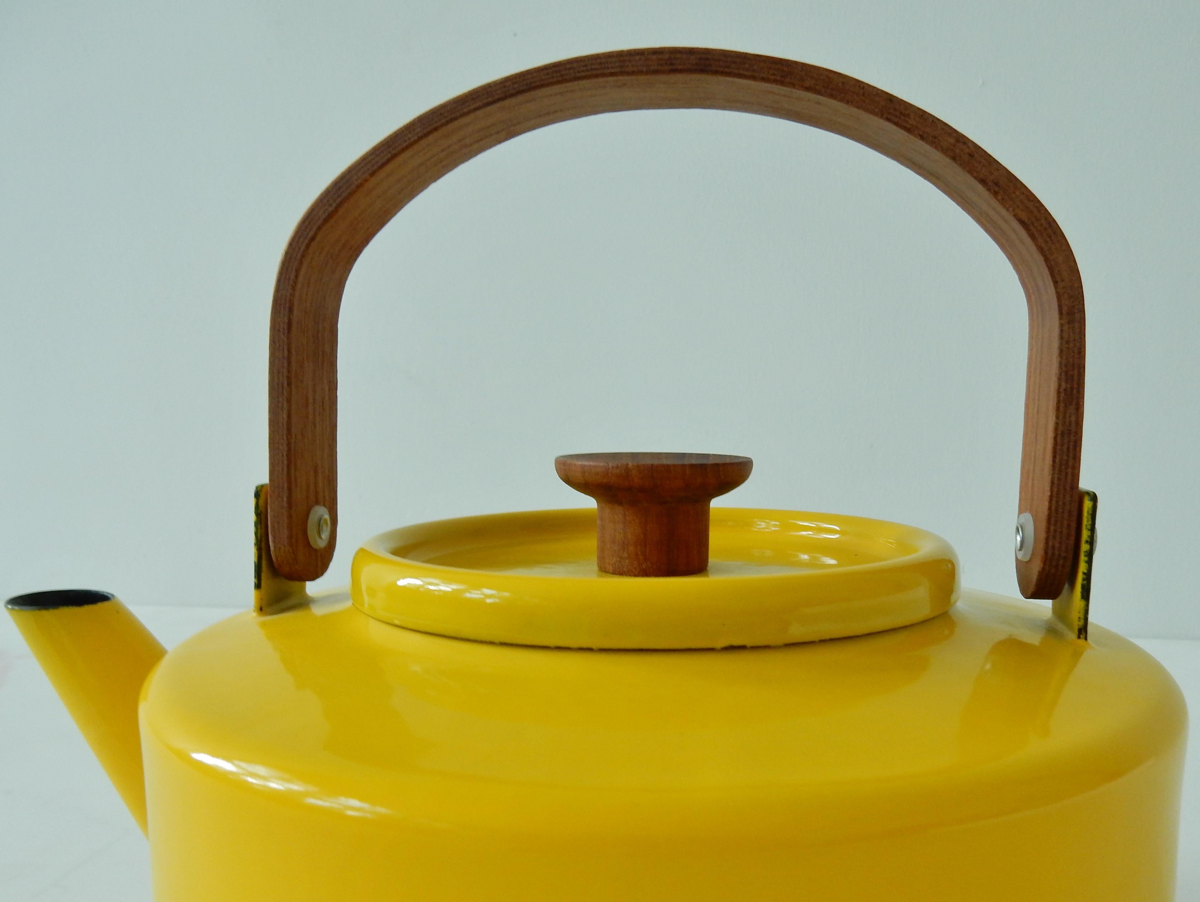 Spanish Enameled Yellow Teapot by Michael Lax for Copco, Spain, 1960