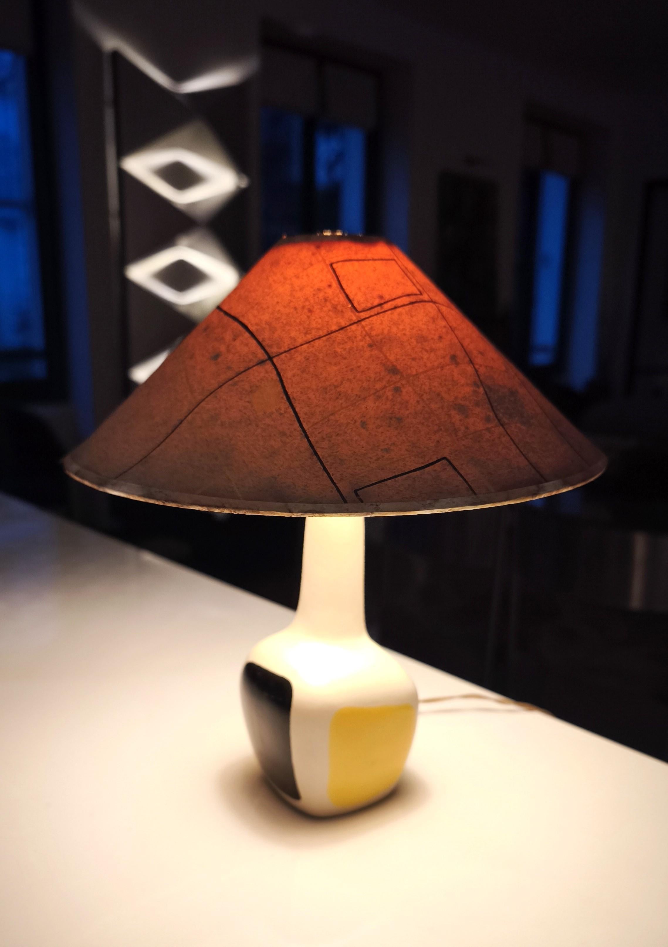 Céramique Lampe en céramique émaillée, années 1950, attribuée à Roland Brice - Biot -France en vente