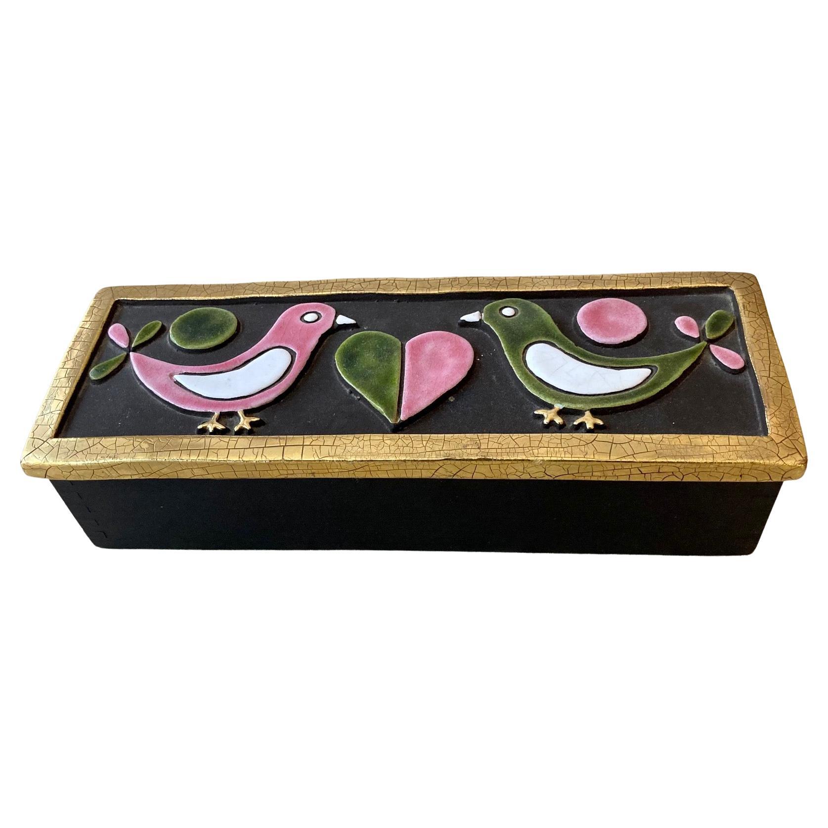 Enamelled Ceramic Top Box, Mithé Espelt 60's