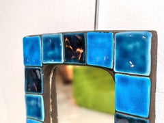 Enamelled Ceramic Wall Mirror by Mithé Espelt