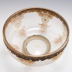 Enamellete Daum-Schale aus vergoldetem Metall von Victor Saglier, um 1900