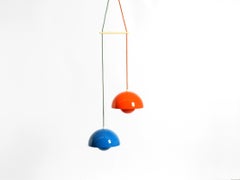 Enamelled double shade Flower Pot pendant lamp by Verner Panton for Poulsen