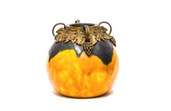 Vase en faïence émaillée avec monture en bronze par André Villien