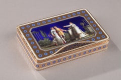Enamelled gold Swiss box. Late 18th century.