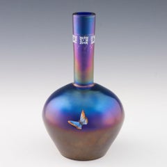 Enamelled Iridescent Glass Vase Early 20th Century