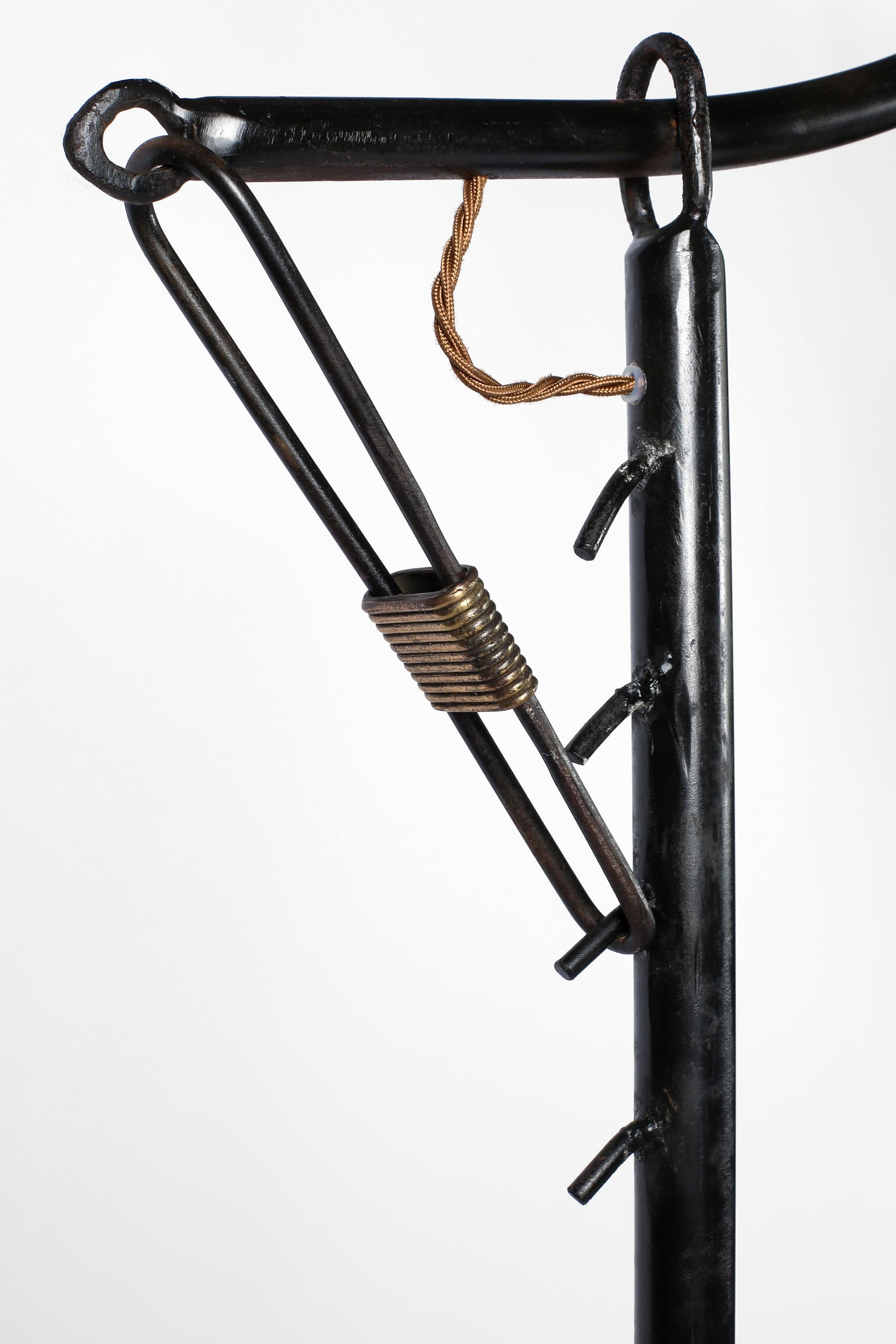 Enamelled Iron Crémaillère Floor Lamp attributed to Jacques Adnet 3