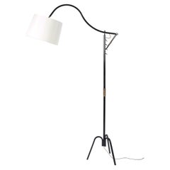 Enamelled Iron Crémaillère Floor Lamp attributed to Jacques Adnet