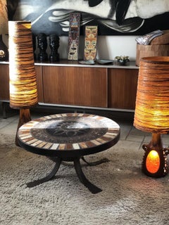 Enamelled Lava Coffee Table in the Style of Max and Dominique Picard, 1950