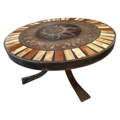 Enamelled Lava Coffee Table in the Style of Max and Dominique Picard, 1950