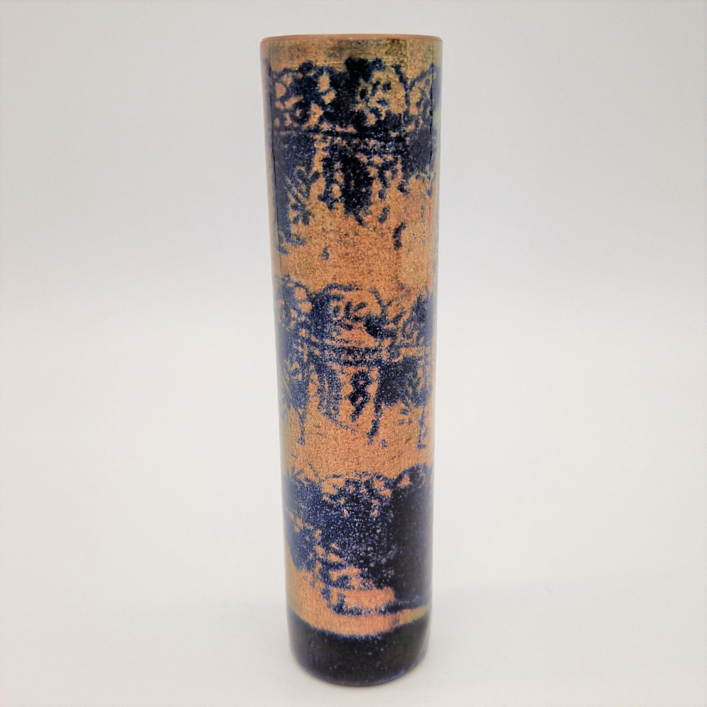 Hand-Crafted Enamelled mid century vase from Björn Engo. Norway 1950 - 1959 For Sale