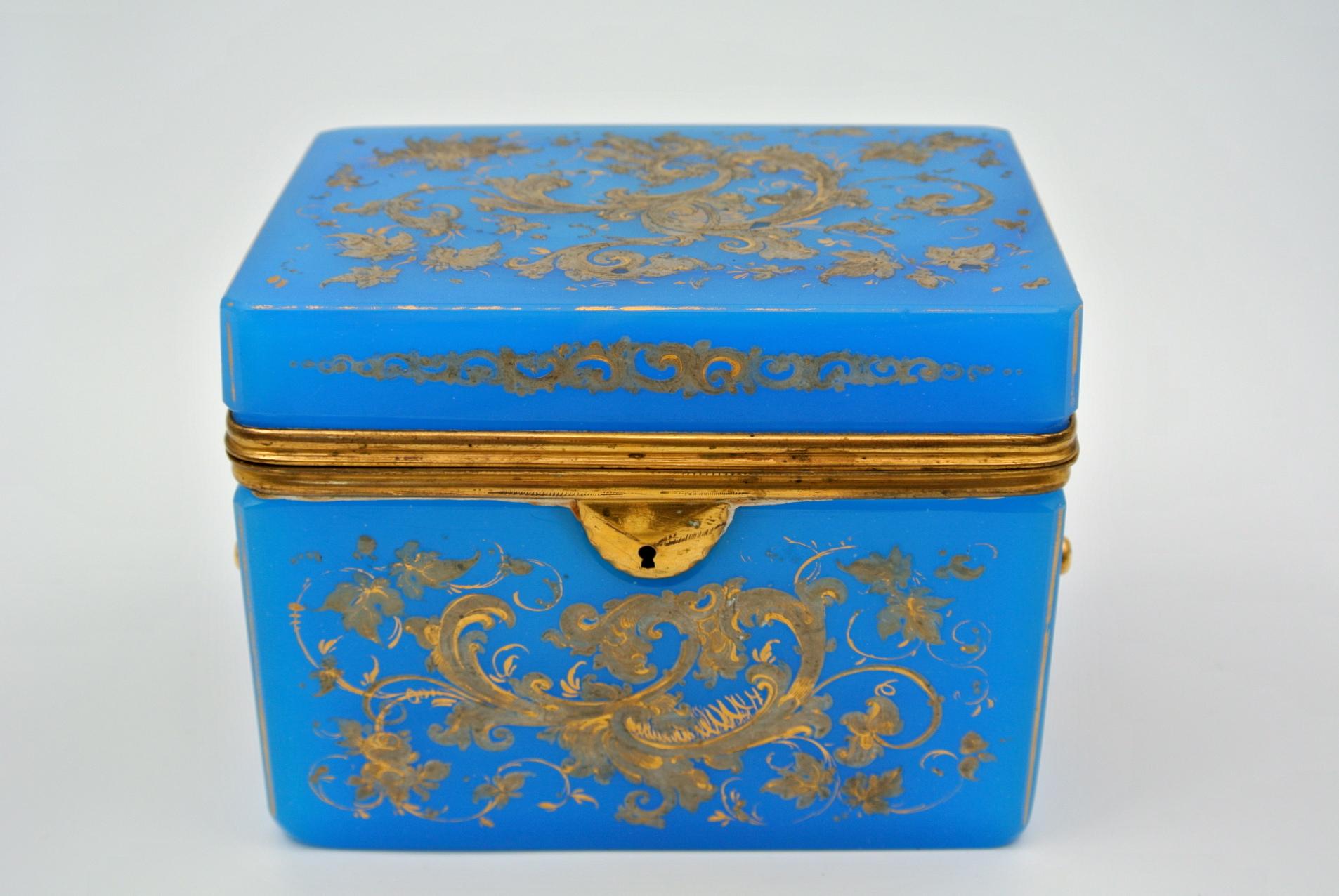 French Enameled Opaline Box