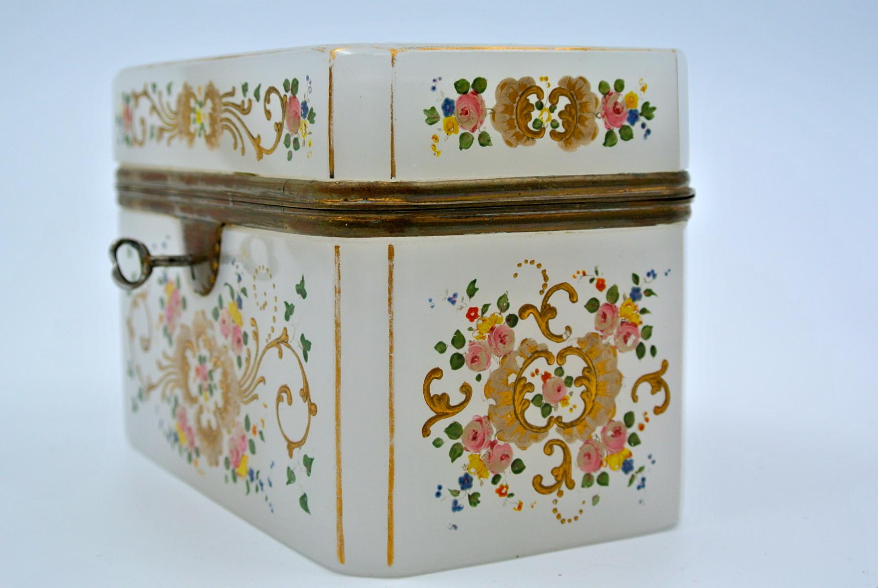 French Enameled Opaline Box