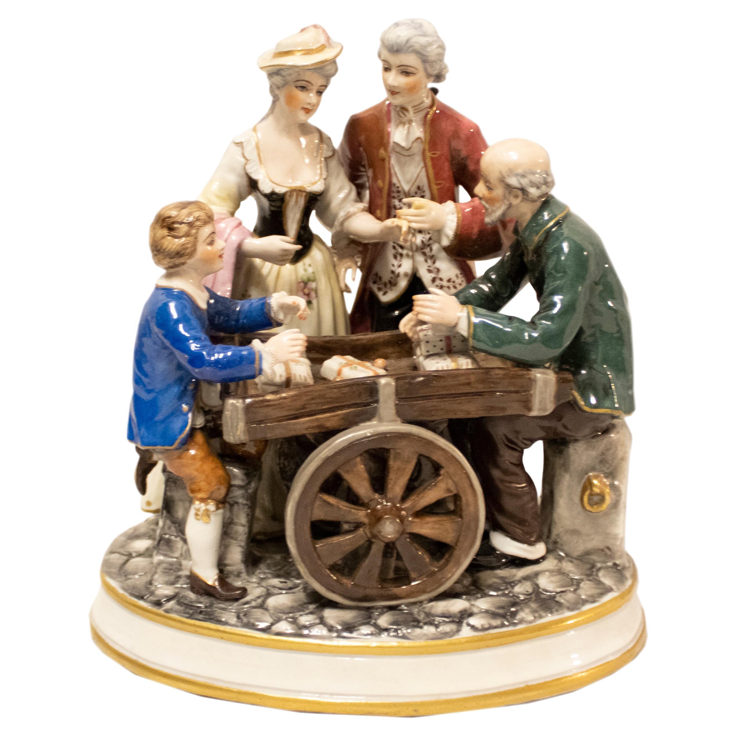 Escultura decorativa de porcelana esmaltada del artista Salvador Mallol, España, XX