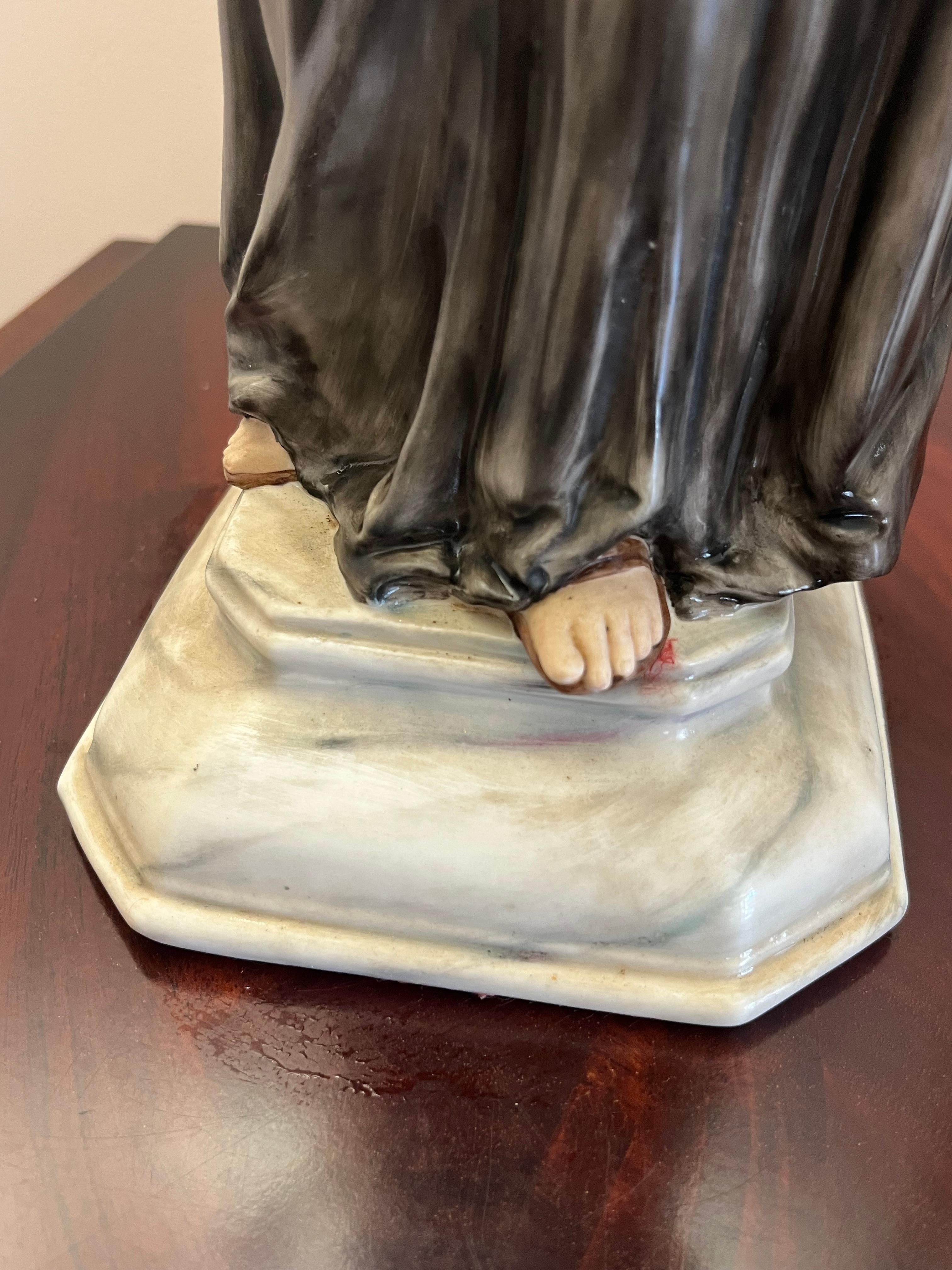 Estatua de porcelana esmaltada de San Antonio, Made in Italy, Años 80, Altura 46 cm en venta 1