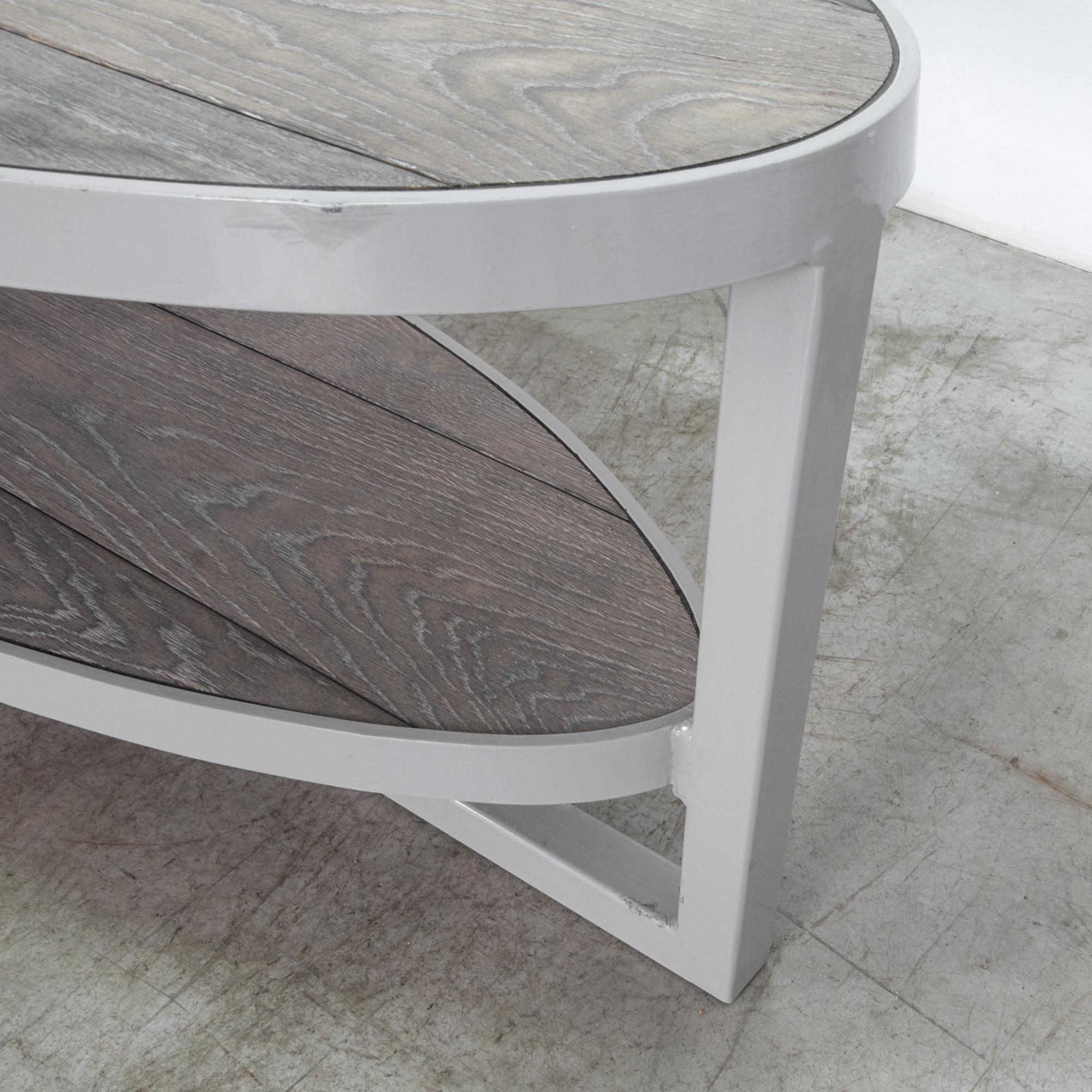 Enamelled Steel Table with Oak Top For Sale at 1stDibs enamel coffee