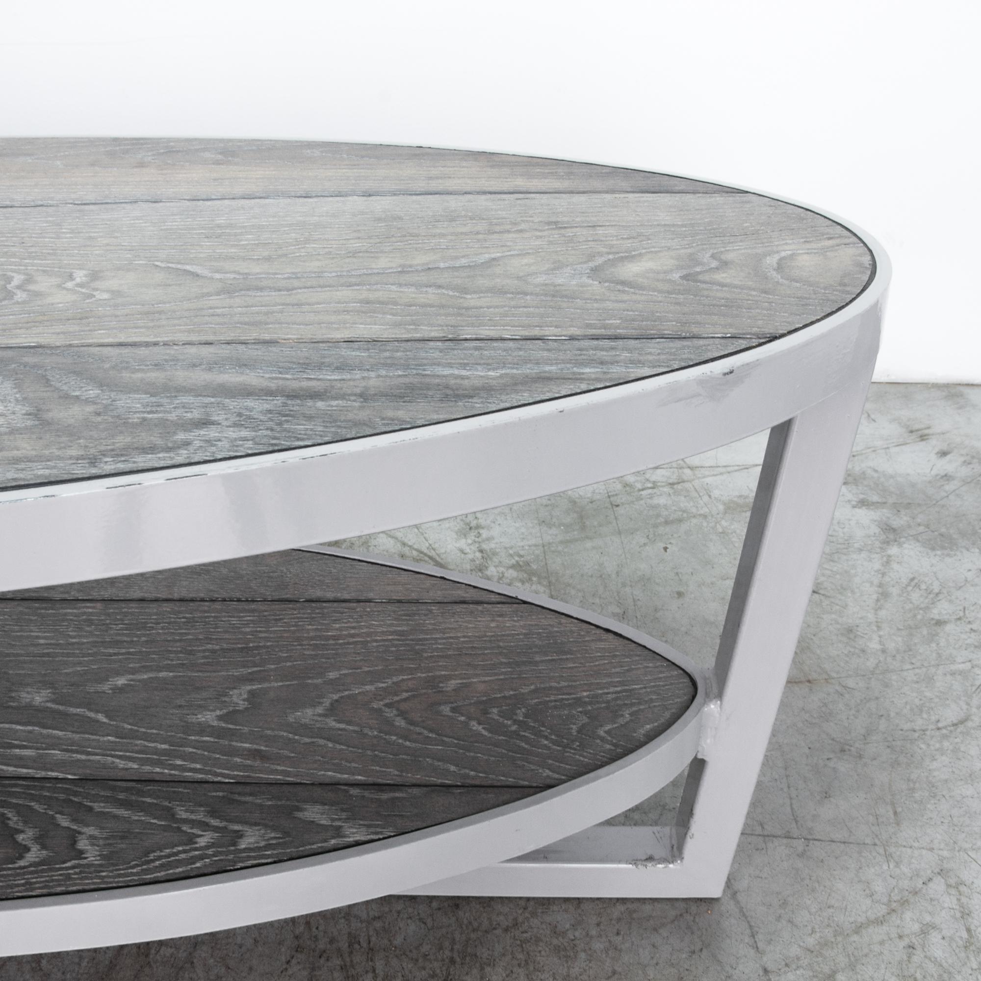 Enamelled Steel Table with Oak Top For Sale at 1stDibs enamel coffee
