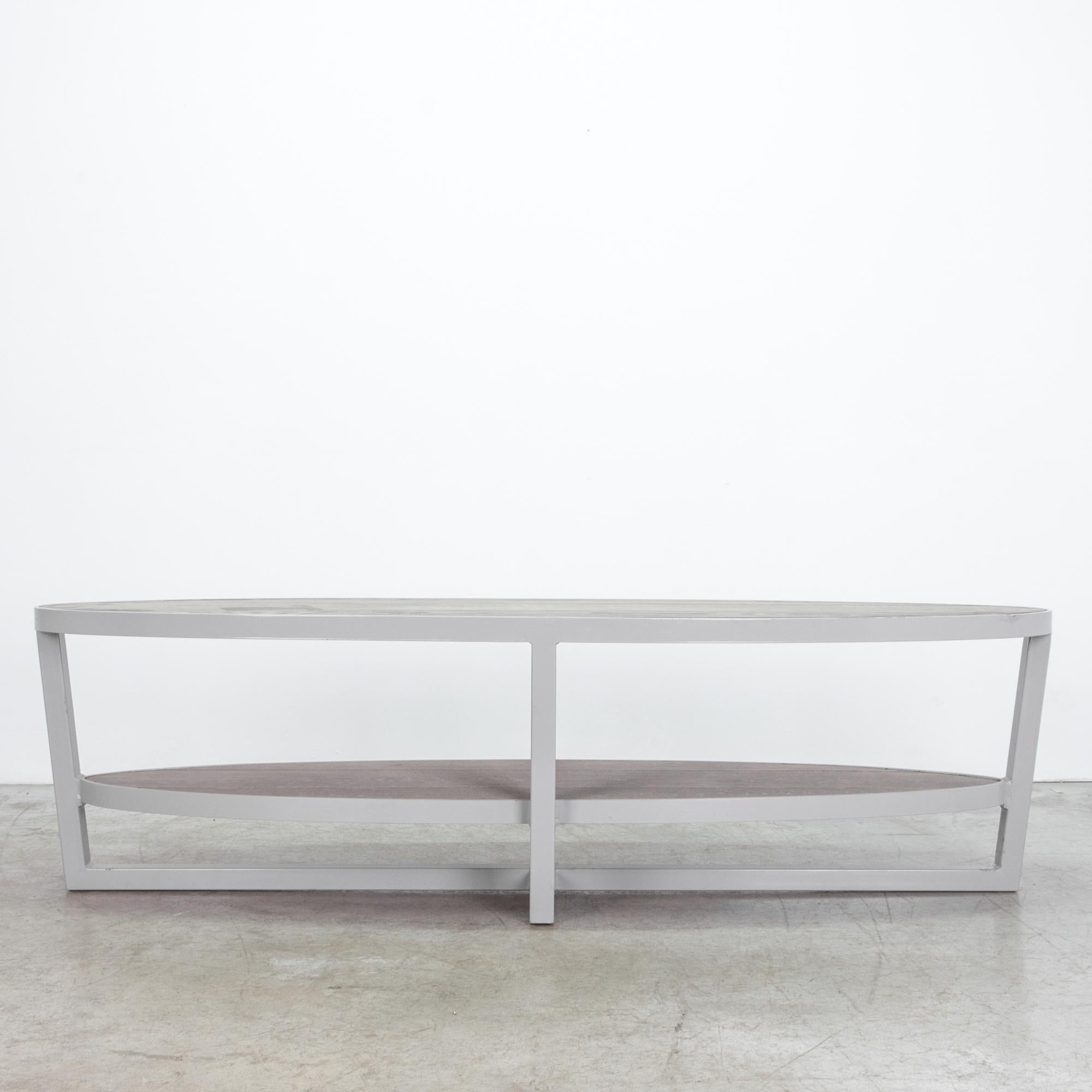 Enamelled Steel Table with Oak Top For Sale at 1stDibs enamel coffee