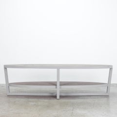 Enamelled Steel Table with Oak Top