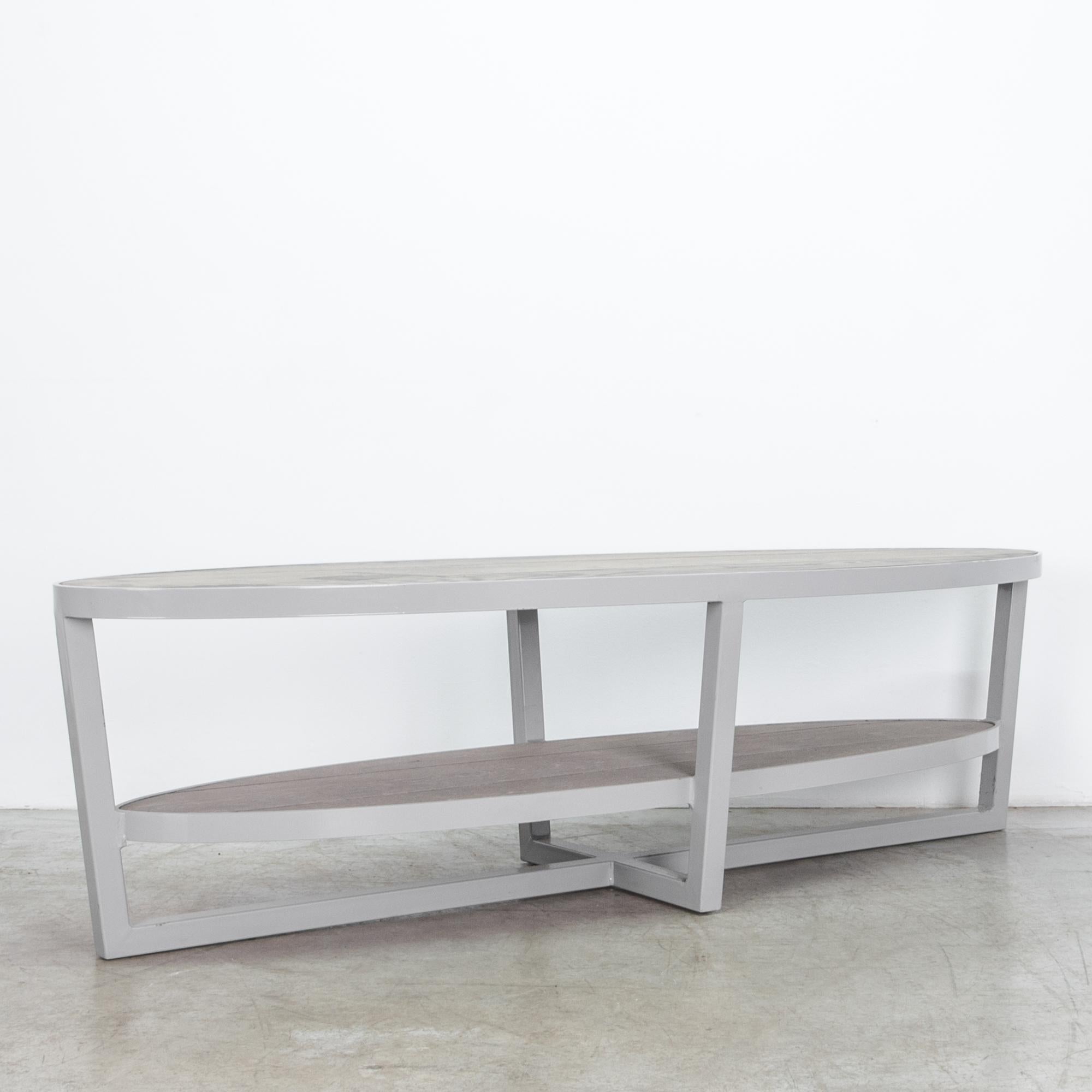 Enamelled Steel Table with Oak Top For Sale at 1stDibs enamel coffee