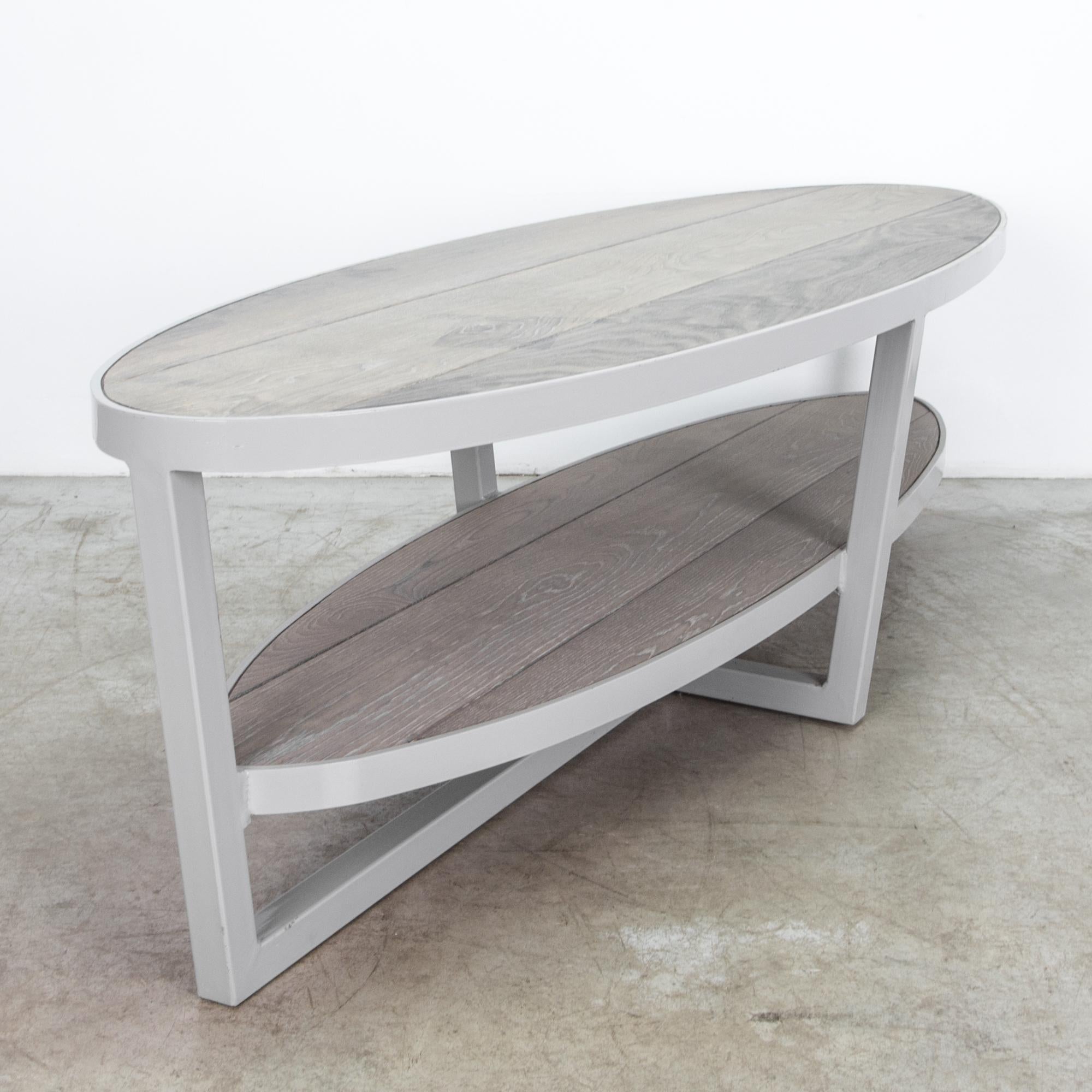 Enamelled Steel Table with Oak Top For Sale at 1stDibs enamel coffee