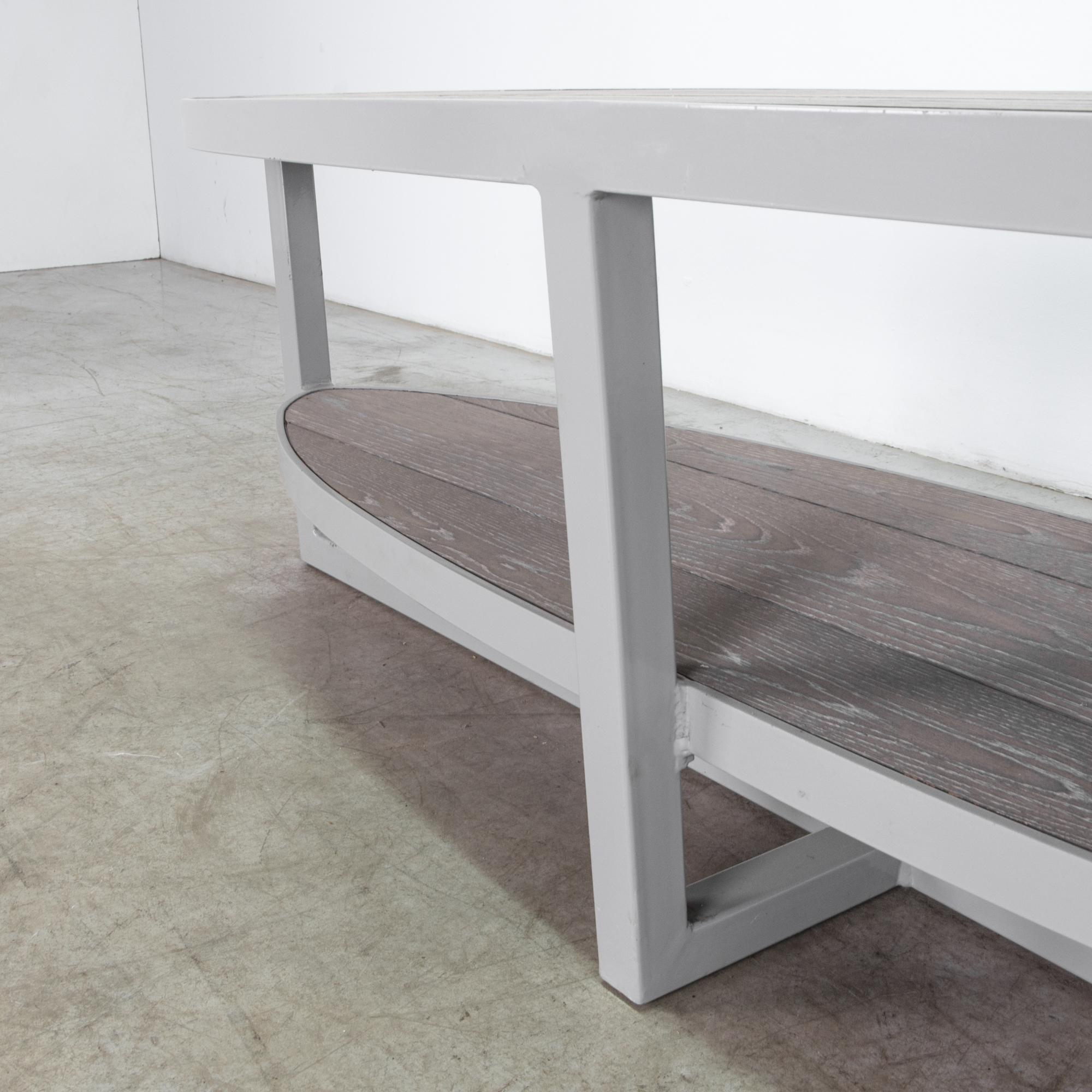 Enamelled Steel Table with Oak Top For Sale at 1stDibs enamel coffee