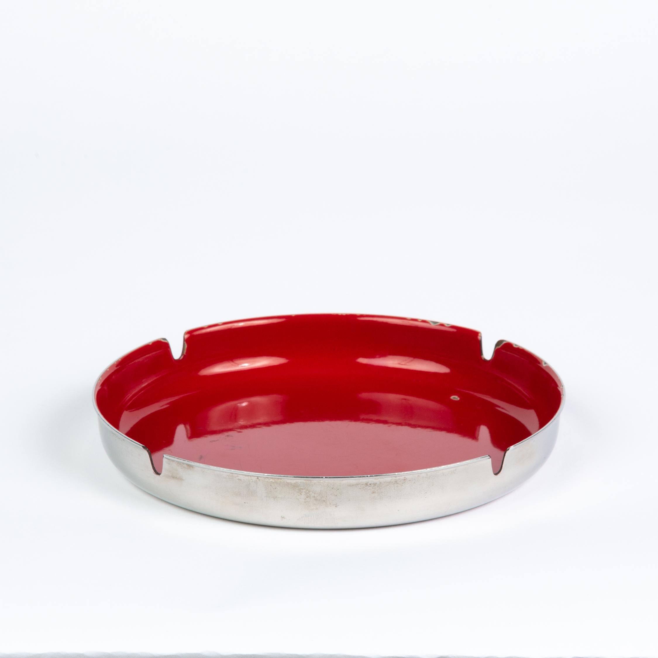 Norwegian Enamelware and Stainless Steel Ashtray by Leif Wessmann