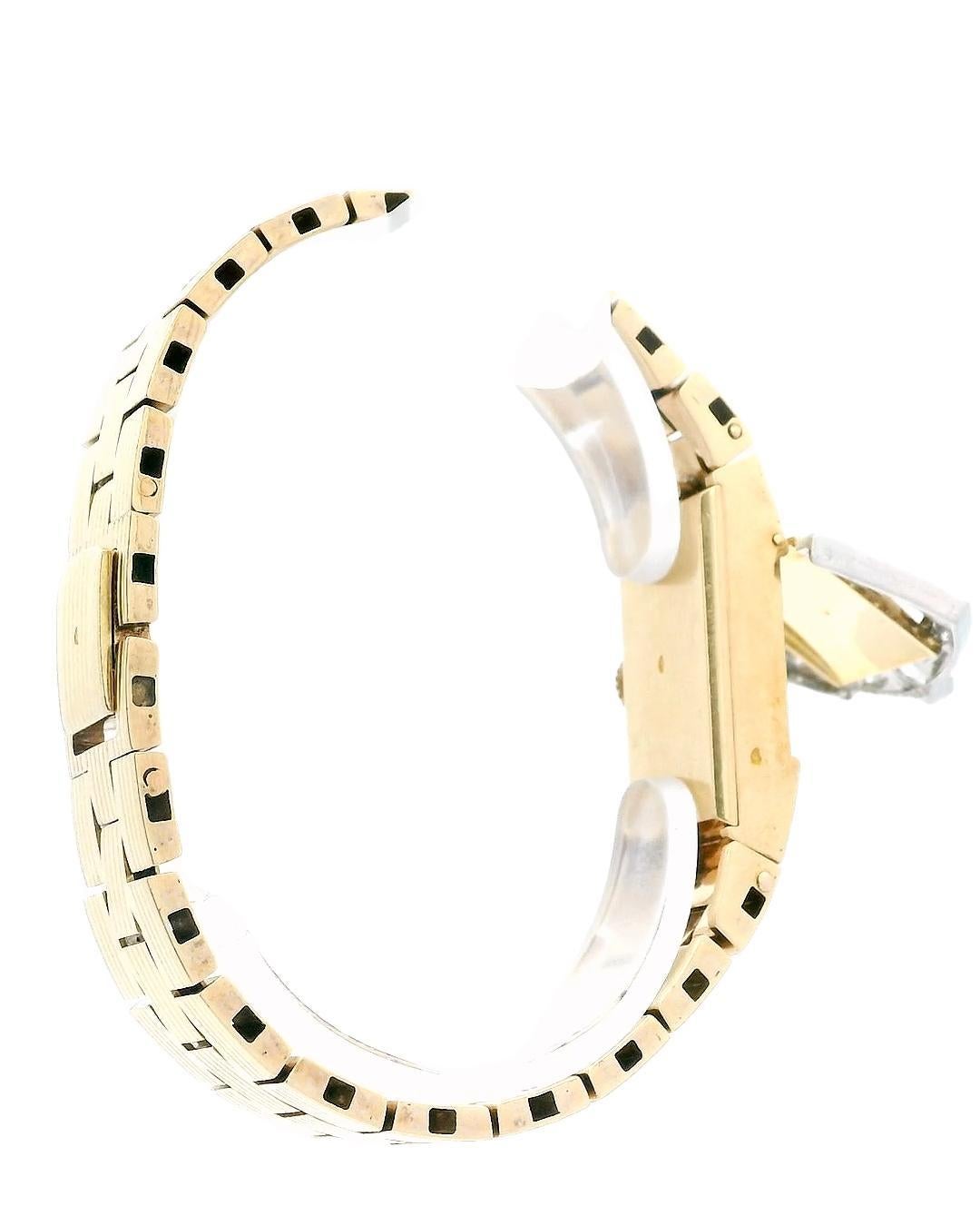 Encausse & Krasker Pave Buckle Cover Fluted Bracelet-watch In Good Condition For Sale In Great Neck Plaza, NY