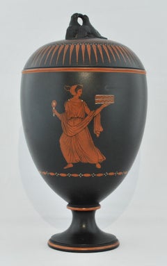 Vase ovoïde en basalte peint à l'encaustique, Wedgwood, datant d'environ 1810