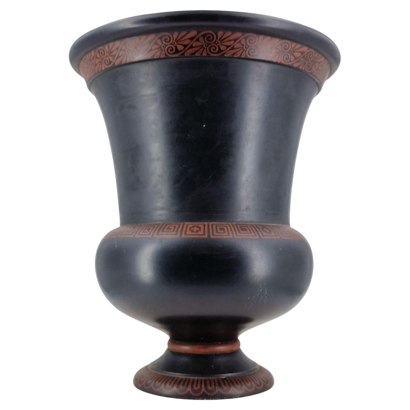 Encaustic Painted Basalt Vase, Wedgwood, circa 1785