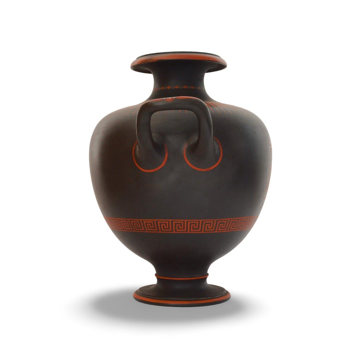 Jarrón de basalto pintado al encáustico, Wedgwood, hacia 1800 Neoclásico en venta