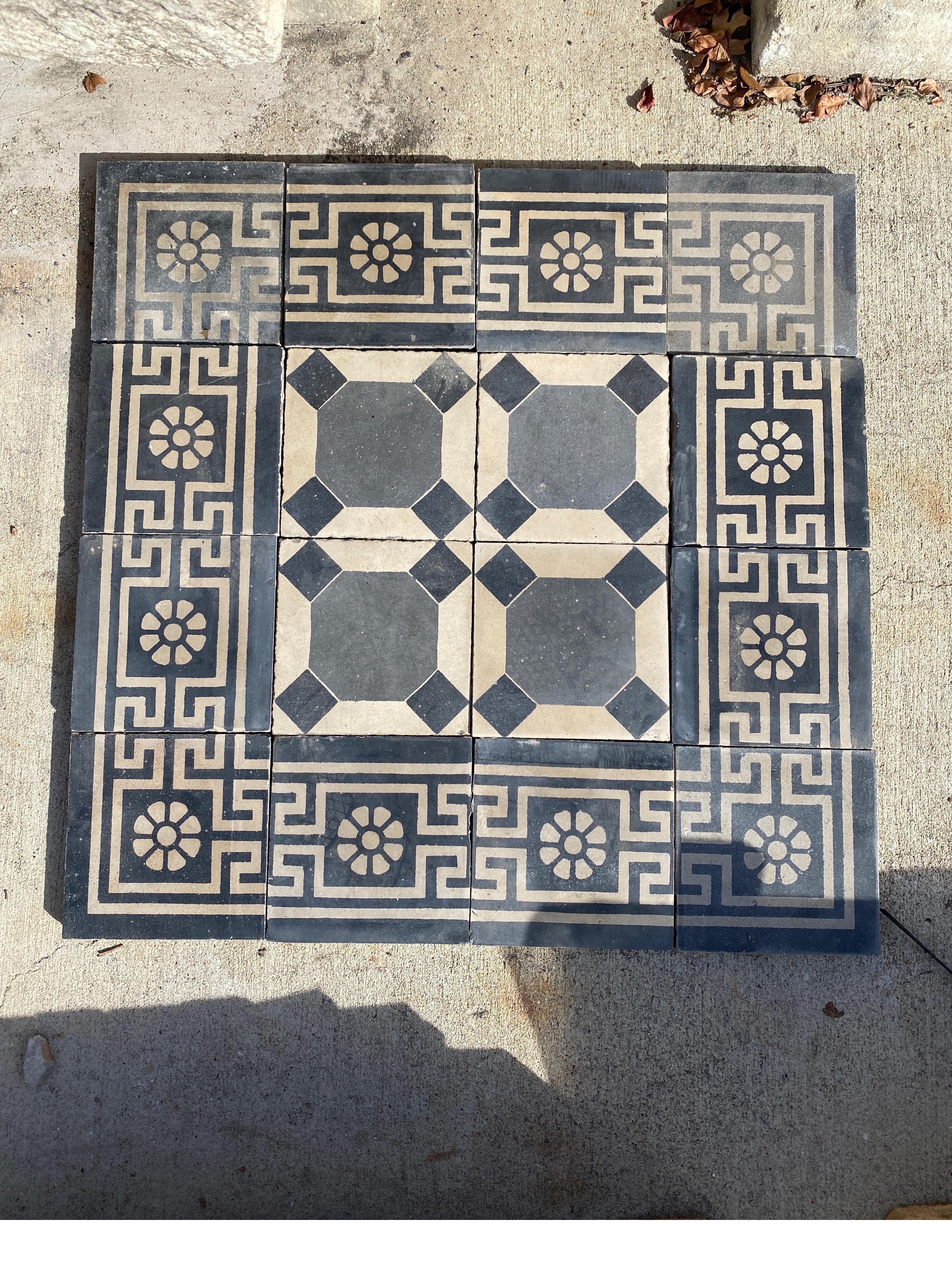 Encaustic Tiles In Good Condition In Dallas, TX