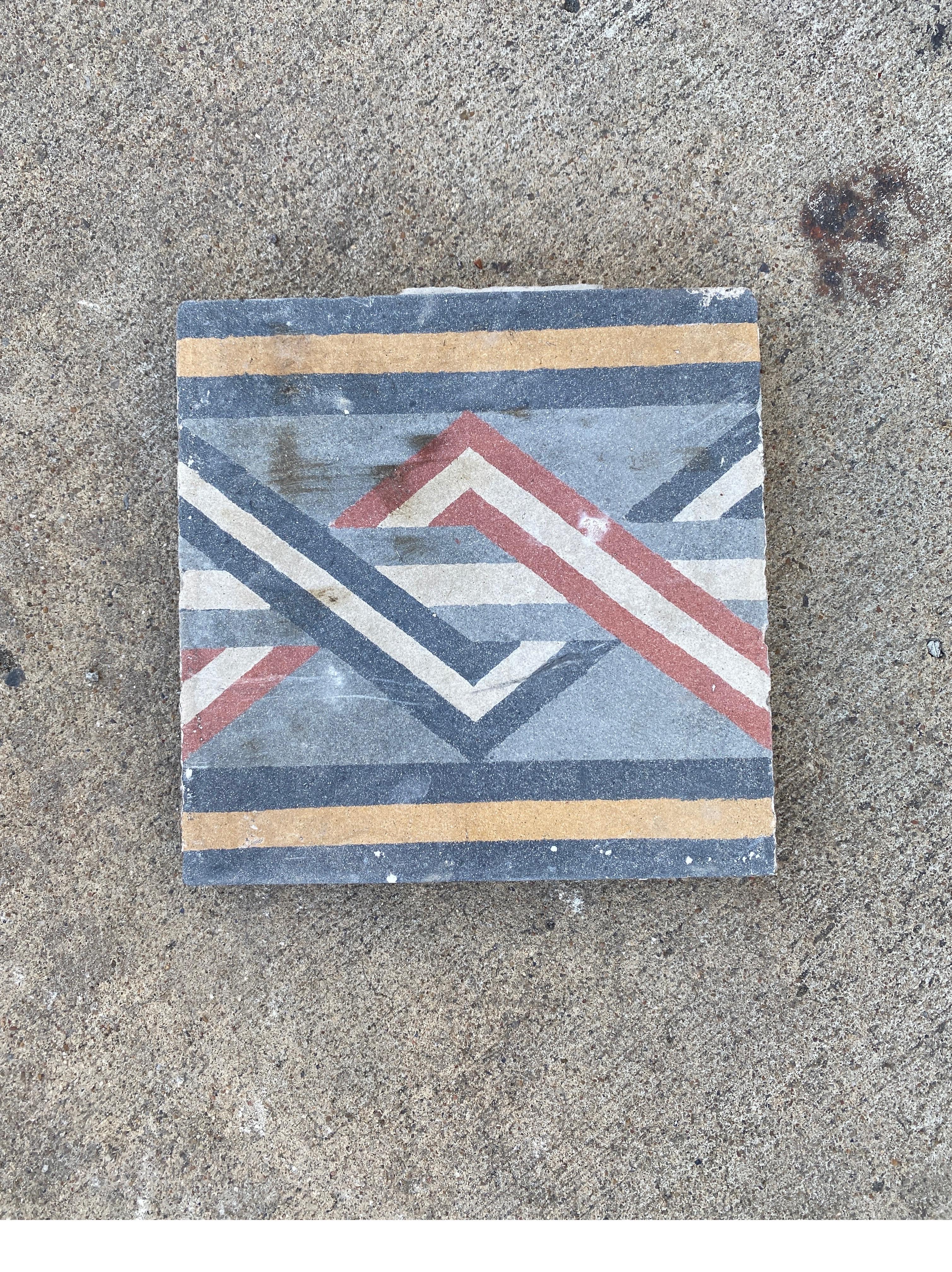 Encaustic Tiles In Good Condition In Dallas, TX