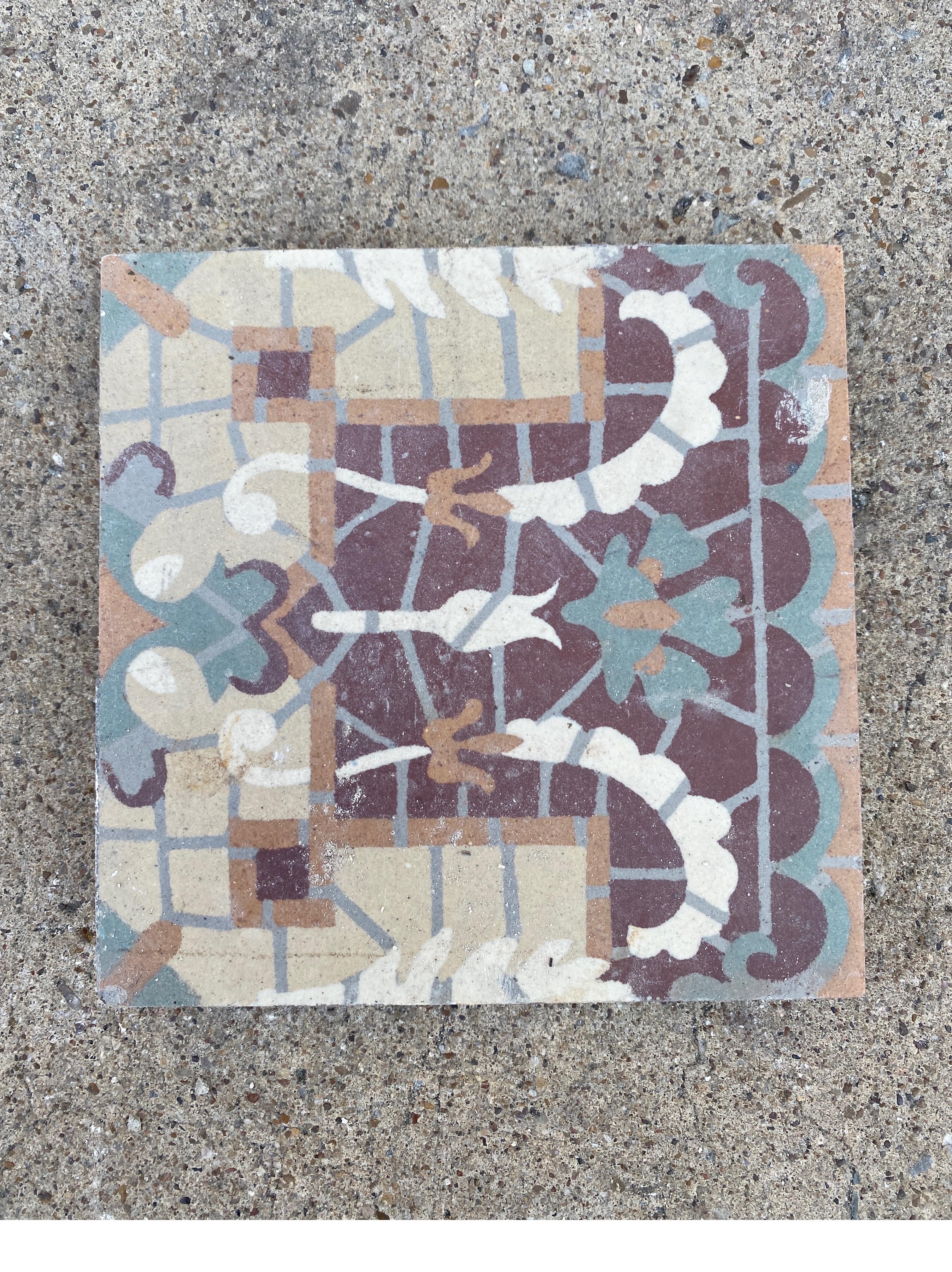 Encaustic Tiles In Good Condition For Sale In Dallas, TX