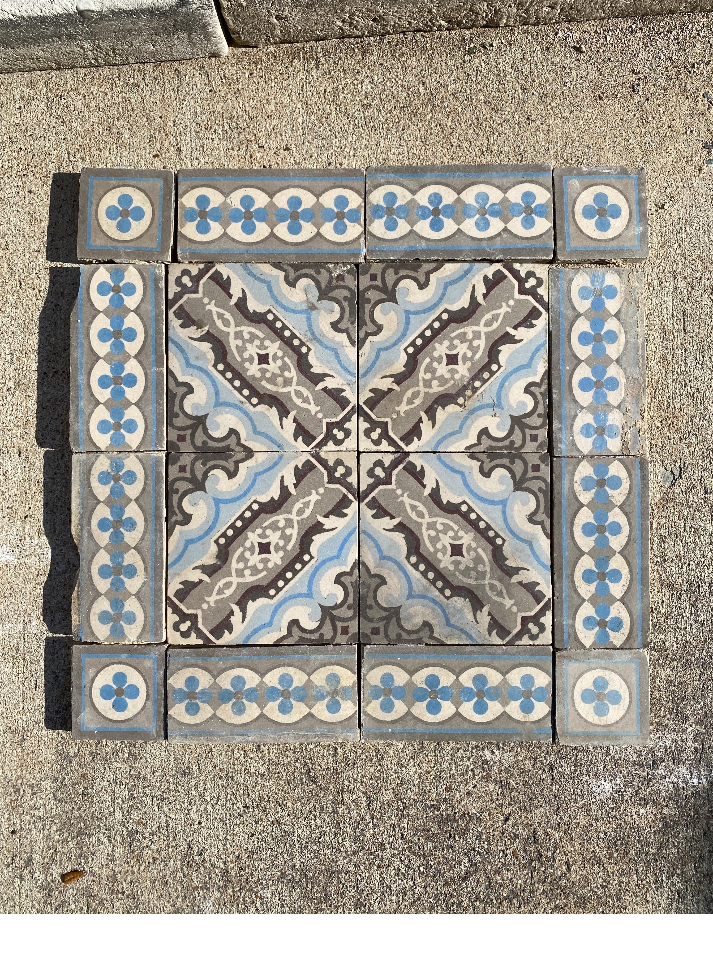 encaustic tiles blue