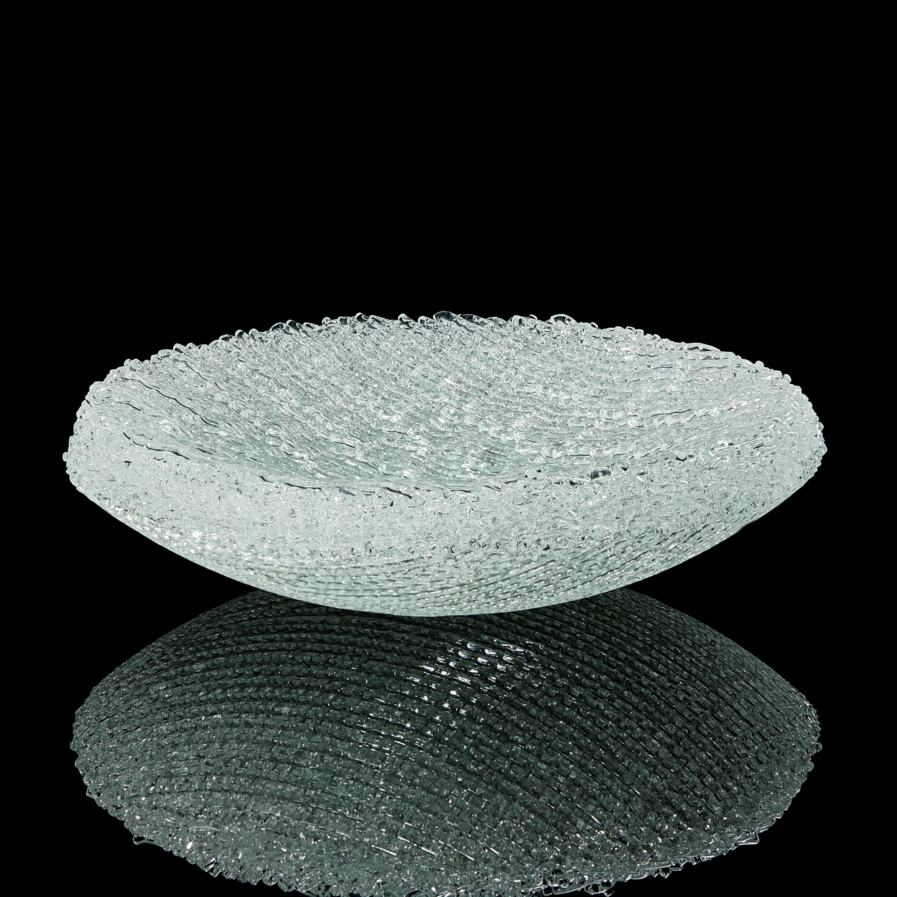 Fait main  Centre de table sculptural unique en verre transparent tissé Enceladus par Cathryn Shilling en vente