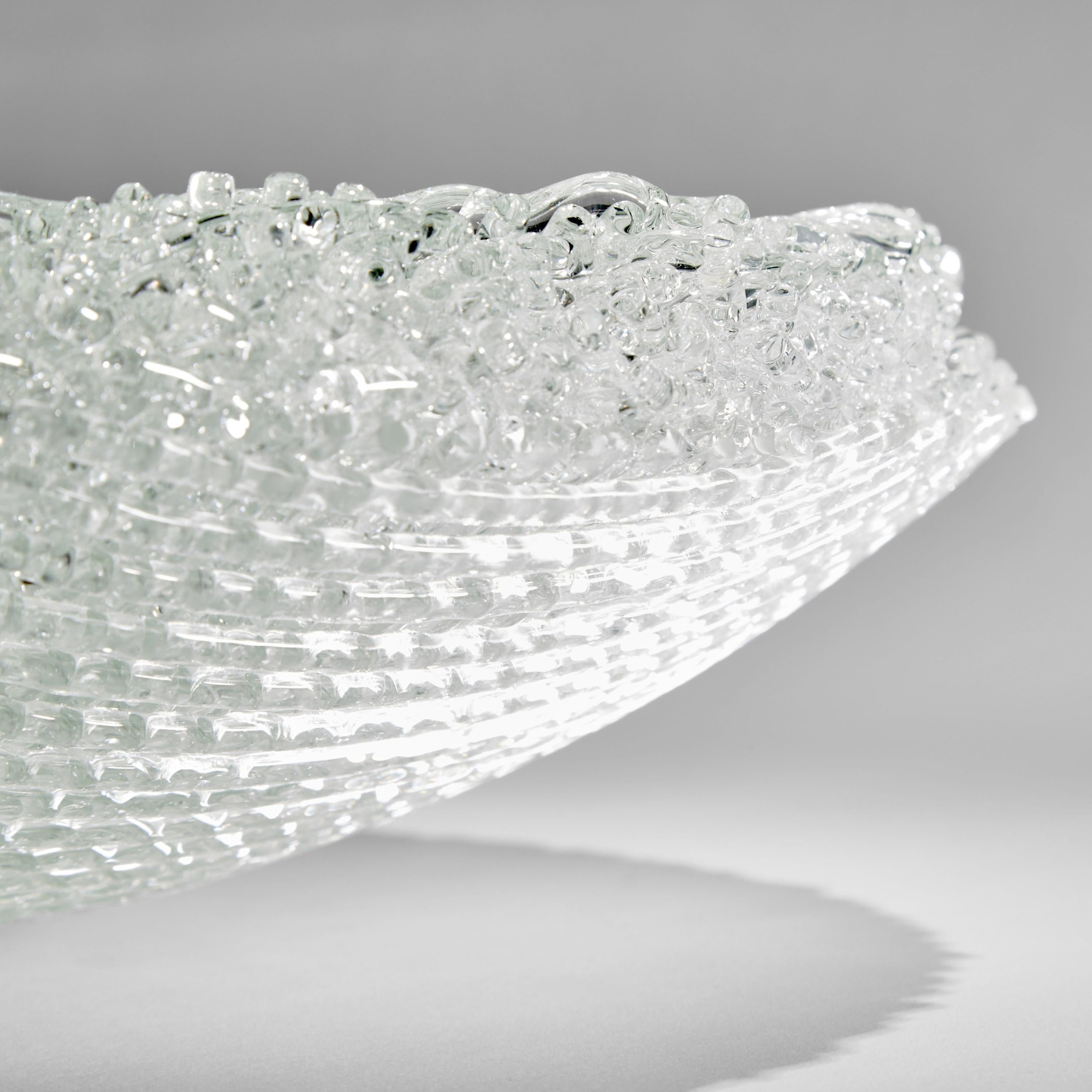 British  Enceladus, Unique Woven Clear Glass Sculptural Centrepiece by Cathryn Shilling For Sale