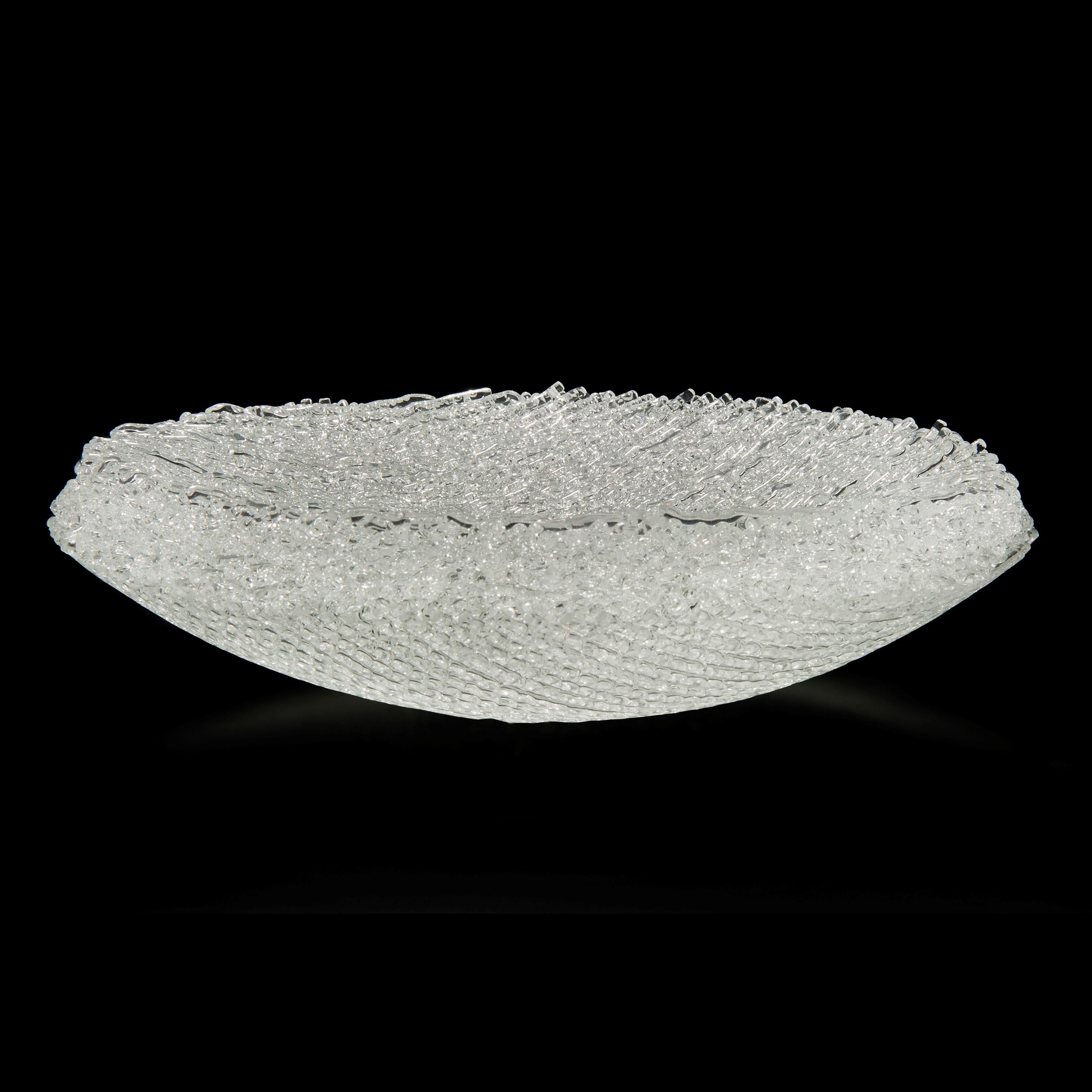  Enceladus, Unique Woven Clear Glass Sculptural Centrepiece by Cathryn Shilling In New Condition For Sale In London, GB