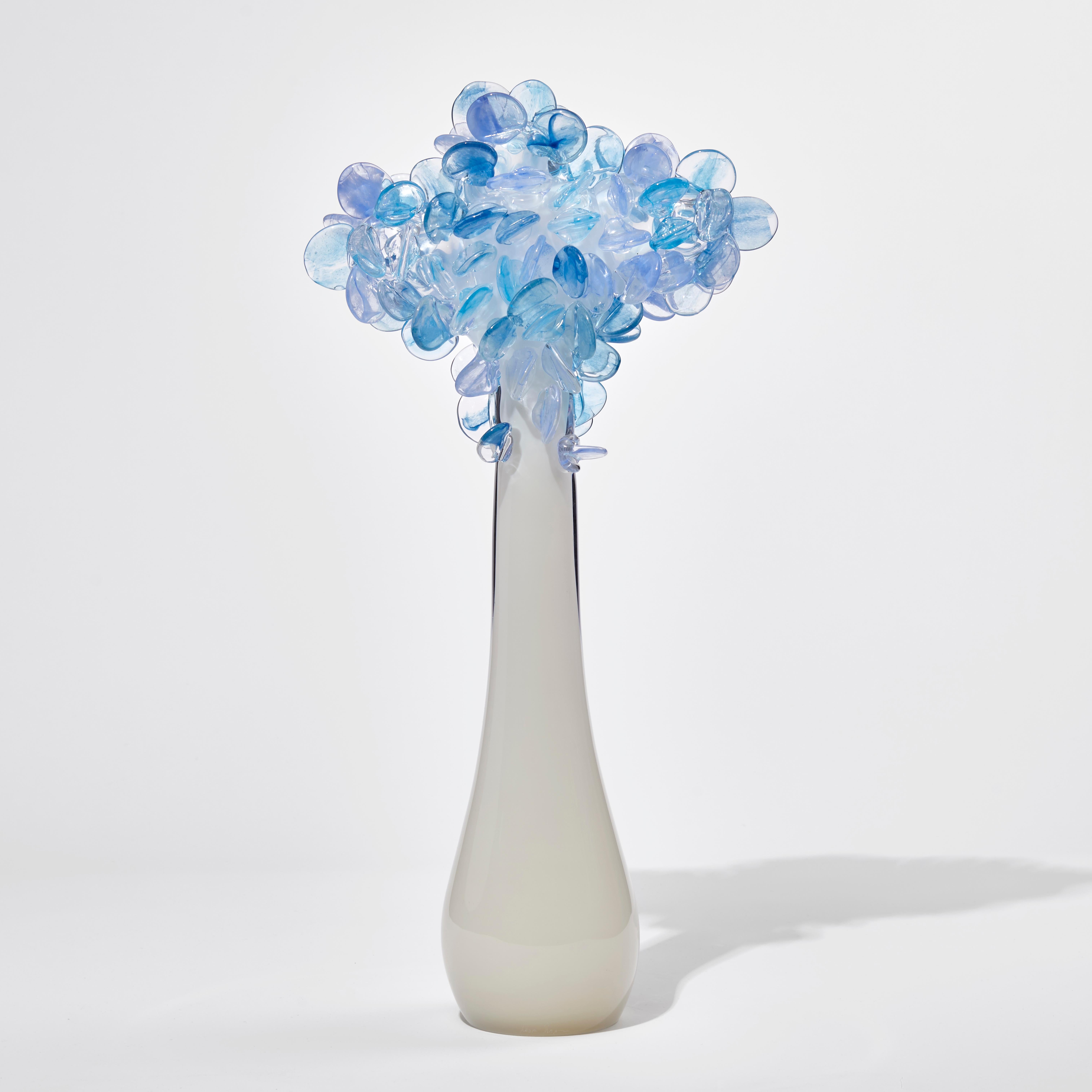 Organic Modern Enchanted Dawn in Blue, a Unique Glass Tree Sculpture by Louis Thompson