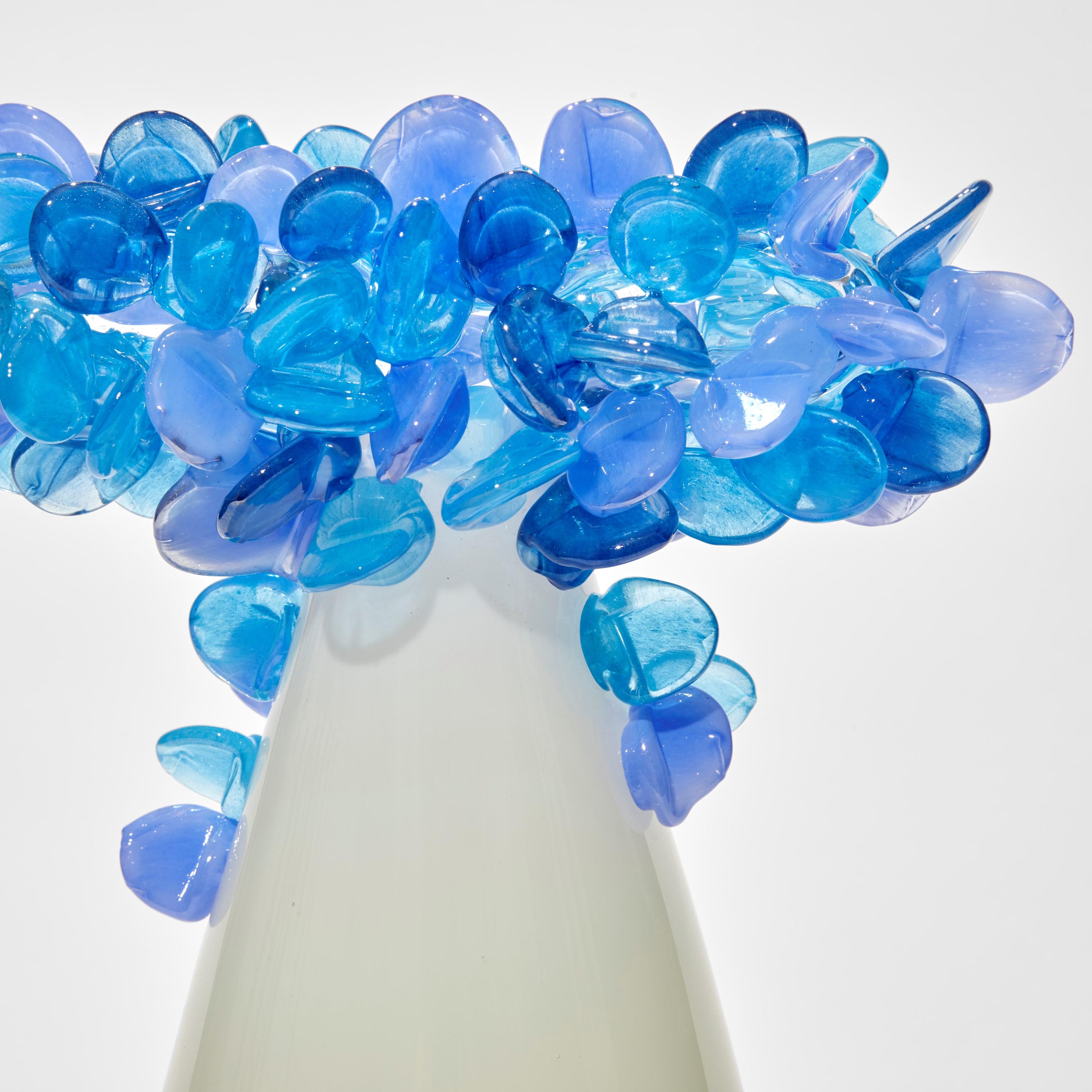 British Enchanted Dawn in Blues II, a Unique Glass Tree Sculpture by Louis Thompson For Sale