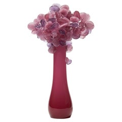 Enchanted Dawn in Fuchsia, a Unique Pink Glass Tree Sculpture by Louis Thompson