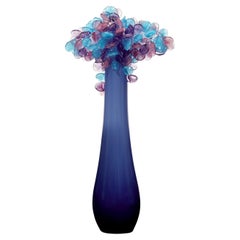 Enchanted Dawn in Iron Blue, a Unique Glass Tree Sculpture by Louis Thompson