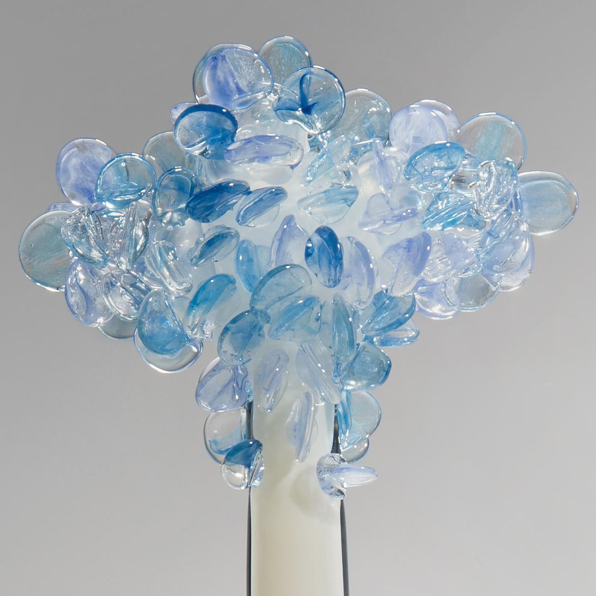 Hand-Crafted Enchanted Dawn in Blue, a Unique Glass Tree Sculpture by Louis Thompson