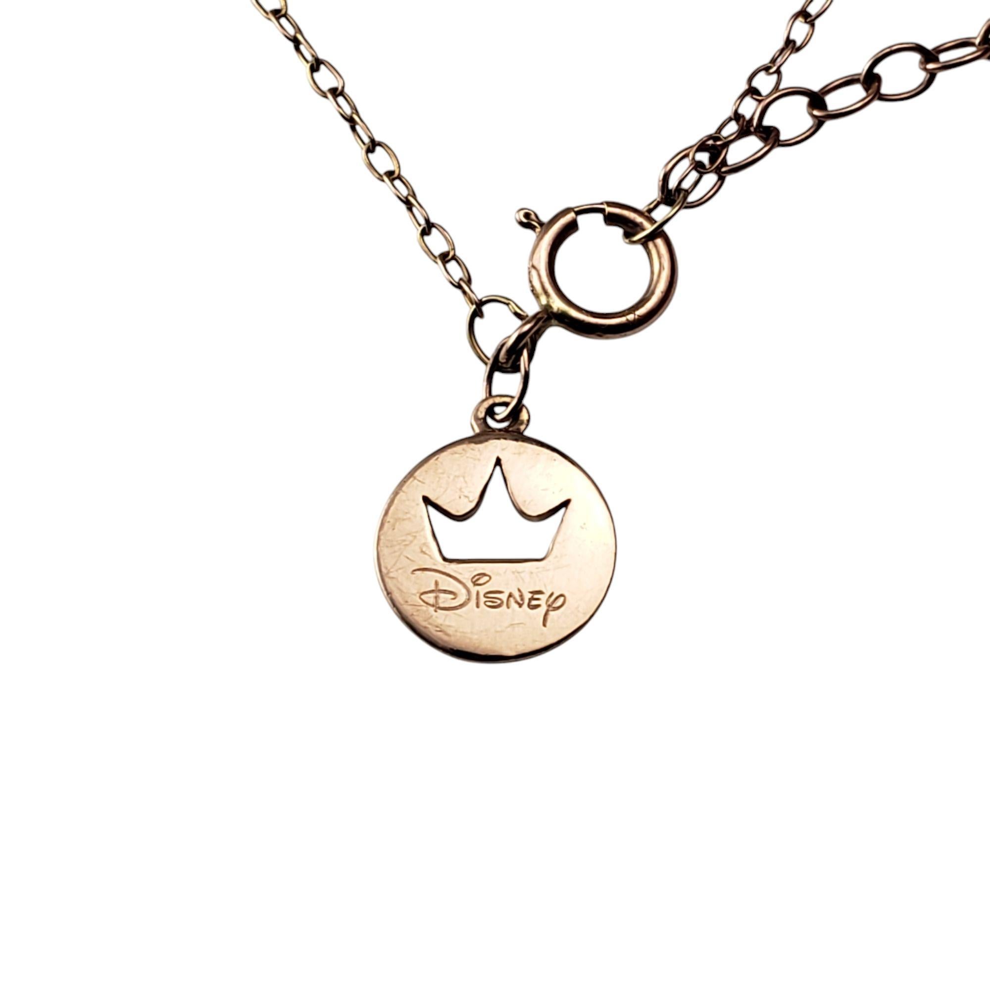 Enchanted Disney Belle 10K Rose Gold  Diamond Rose Pendant Necklace #20978 For Sale 1