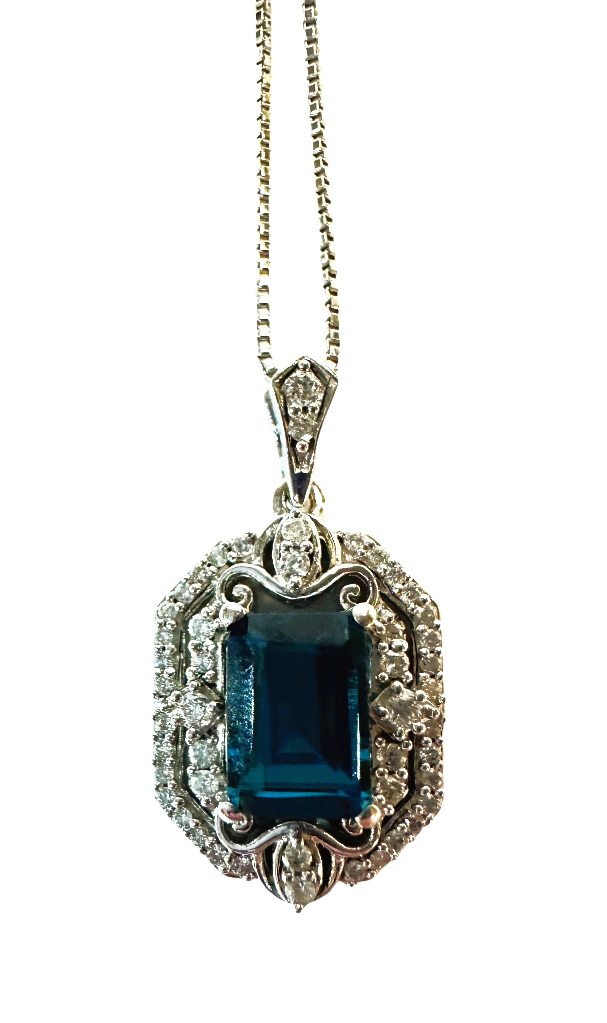 Enchanted Disney Fine Jewelry Sterling Diamond & Topaz Necklace & Earrings For Sale 2