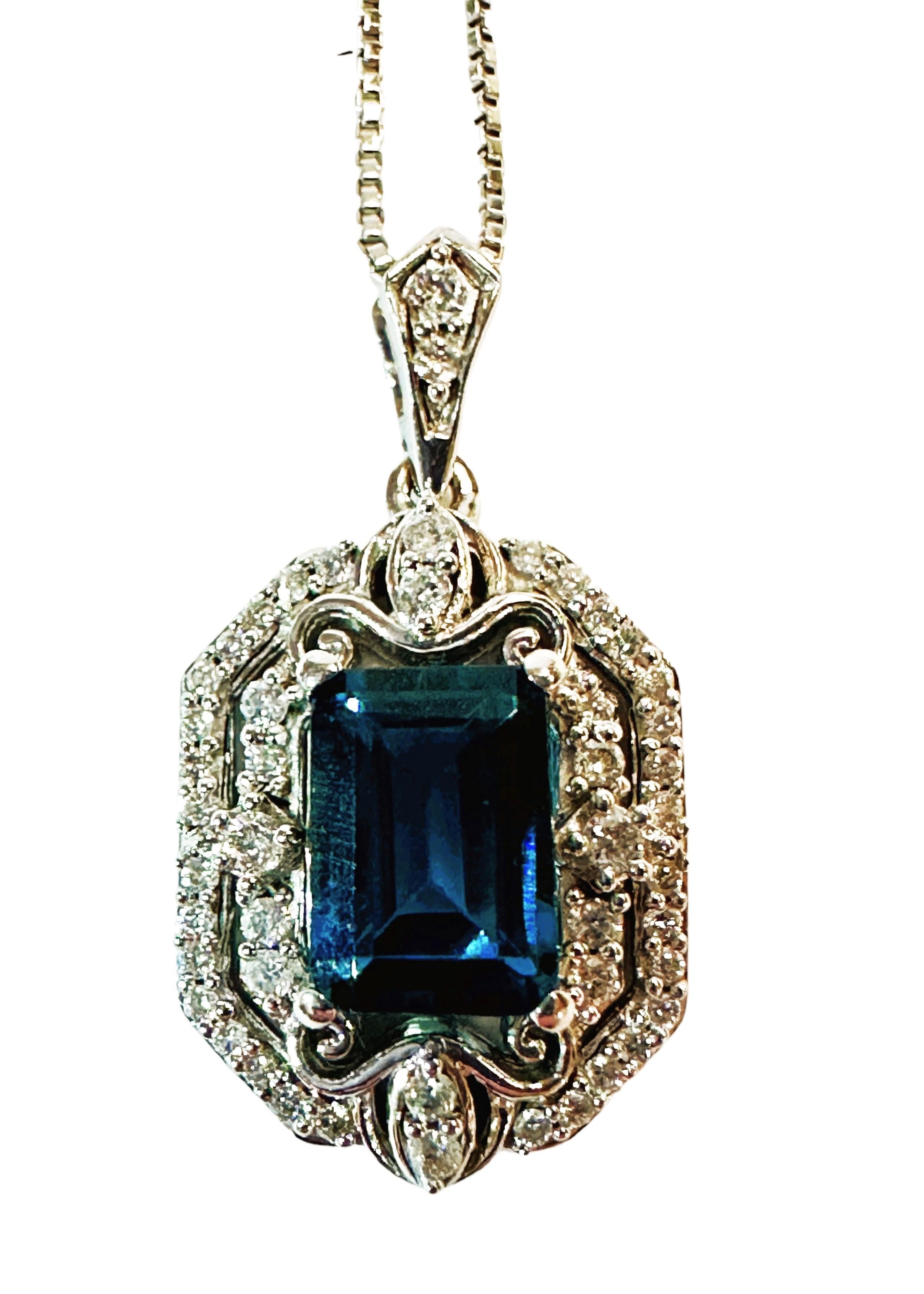 Enchanted Disney Fine Jewelry Sterling Diamond & Topaz Necklace & Earrings For Sale 3