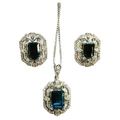 Enchanted Disney Fine Jewelry Sterling Diamond & Topaz Necklace & Earrings