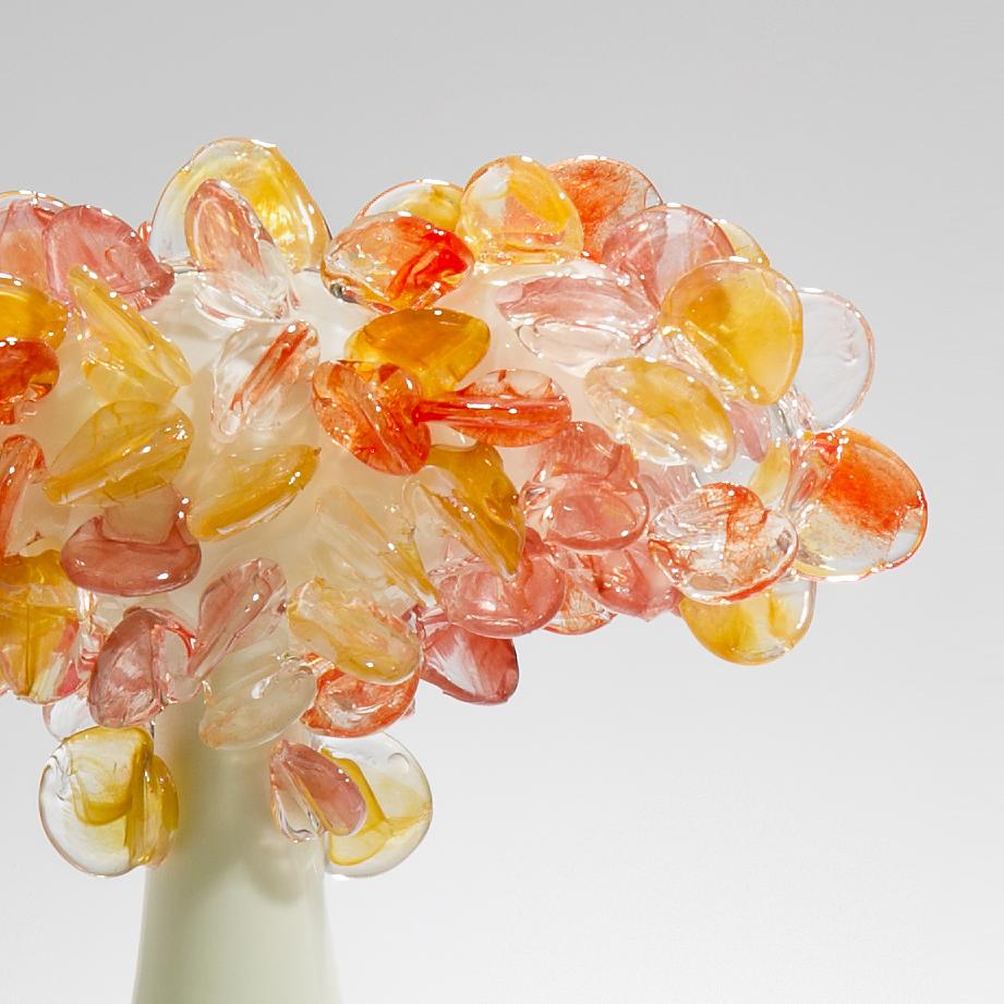 Organic Modern Enchanted Dusk in Coral, a unique glass tree sculpture by Louis Thompson