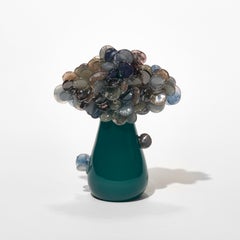 Enchanted Dusk in Teal I, a glass abstract tree sculpture by Louis Thompson