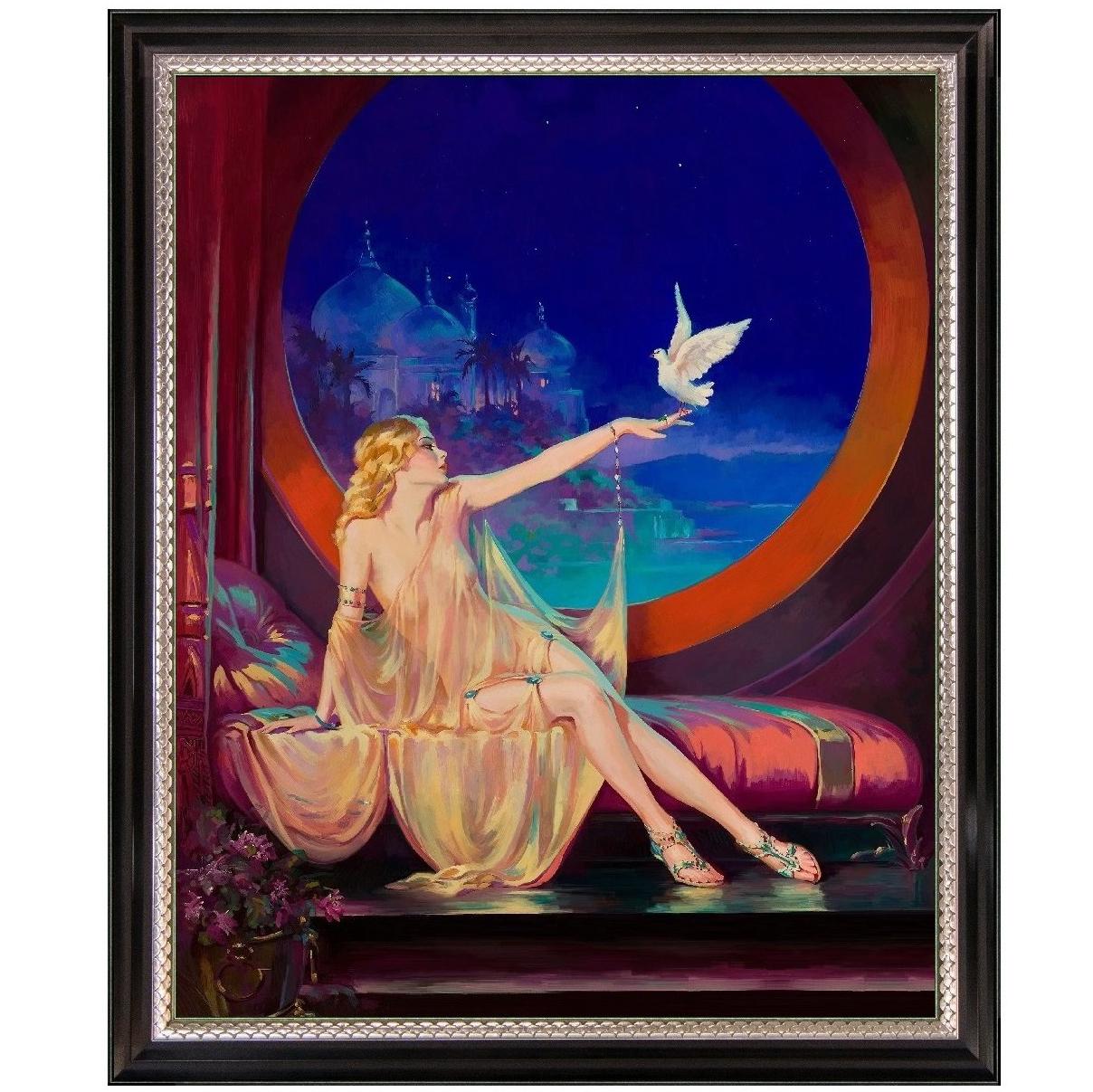 Enchanted Evening, Hollywood Regency Painting by Victor Hugo, after Henry Clive For Sale