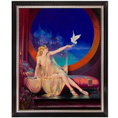 Enchanted Evening, Hollywood Regency Painting by Victor Hugo, after Henry Clive